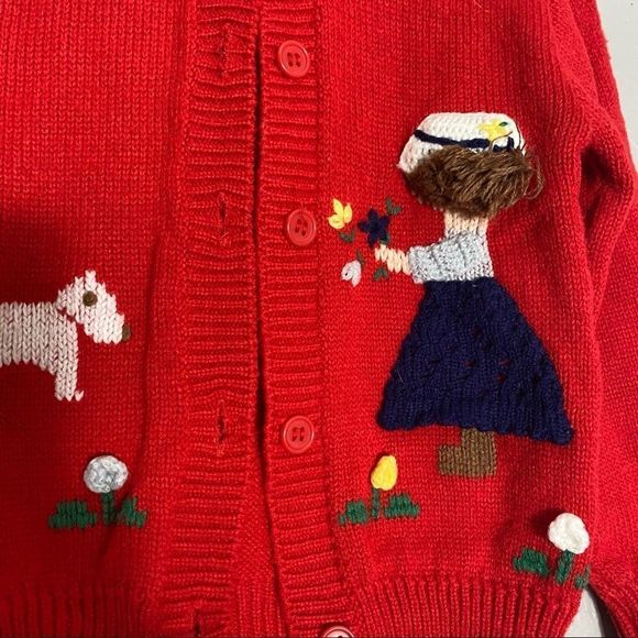 Vintage full fashioned Grand Knitwear detailed embellished knit toddler sweater - Picture 3 of 6